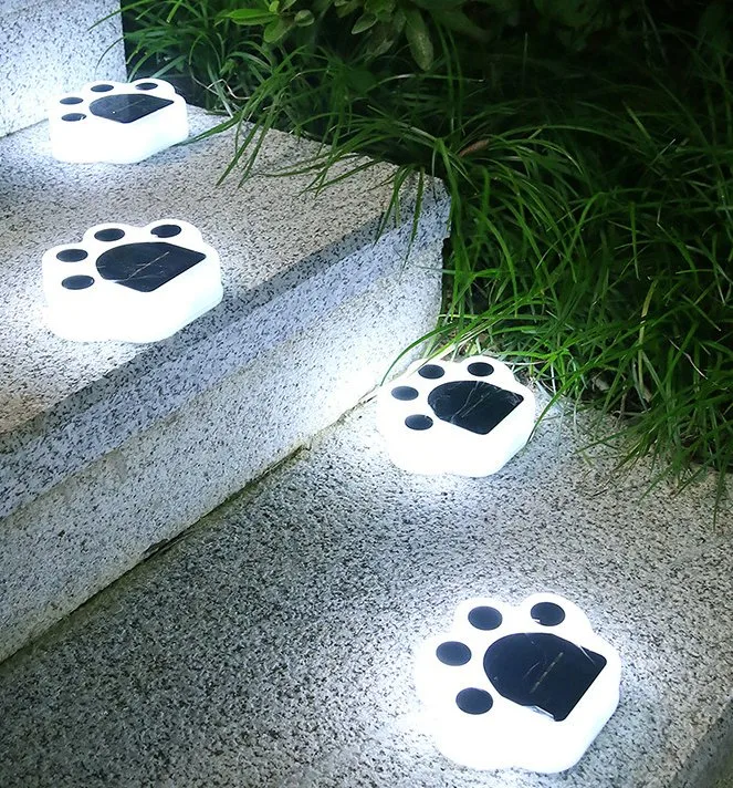 New Design Solar LED Underground Garden Lamp Waterproof Lovely Solar Bear Paw Shape Lawn Wall Decoration Lighting Solar LED Garden Light