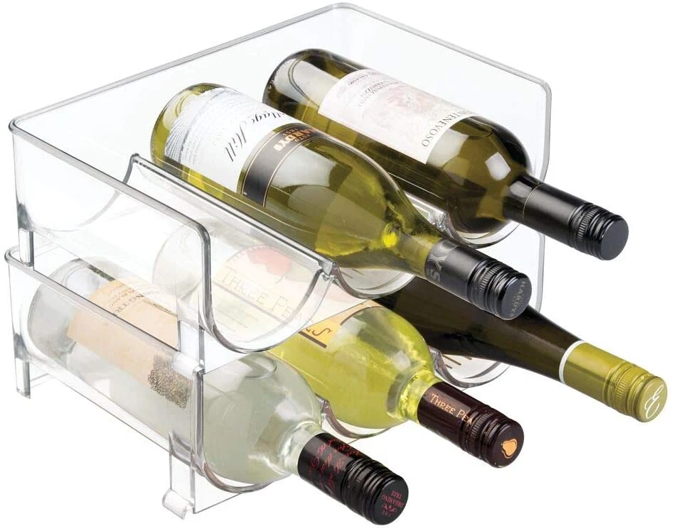 Modern Clear Acrylic Freestanding Stackable Organizer Display Wine Rack