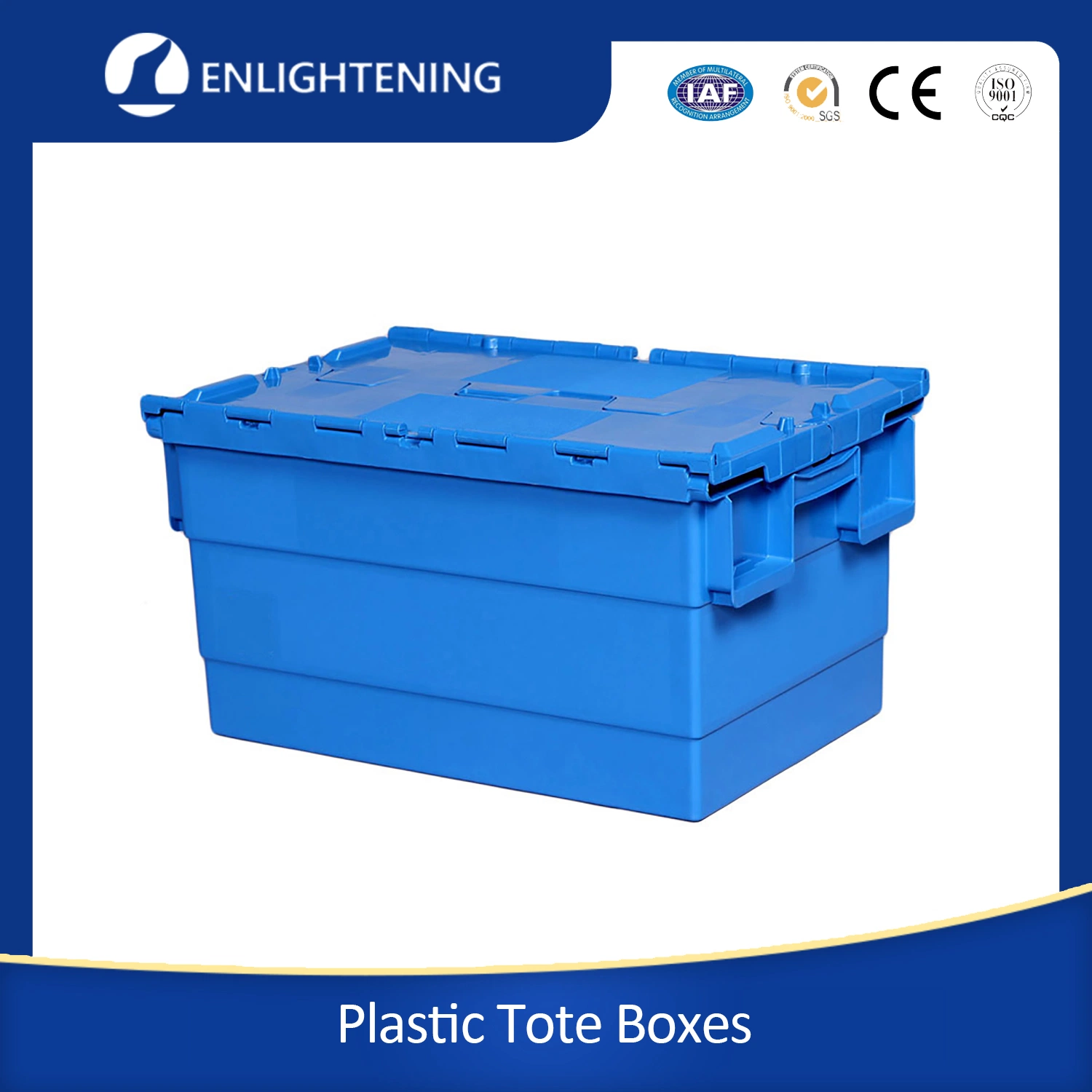 Heavy Duty 56L Plastic Moving Crate Box for Moving with Dolly