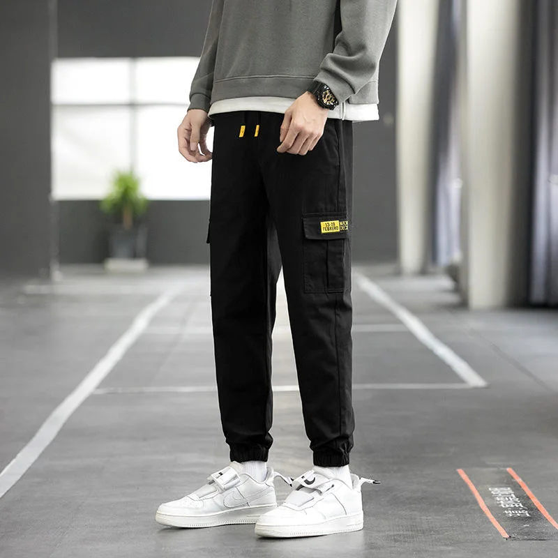Spring Autumn New Design Fashion High Quality Casual Cotton Side Large Pockets Men&prime; S Pants