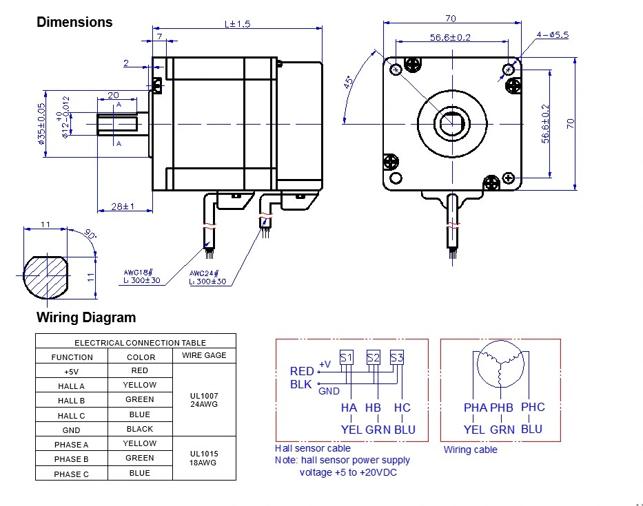 70BL3A120-31038 motor elétrico CC motor elétrico baixa tensão CC BLDC Motor/motor CC sem escovas