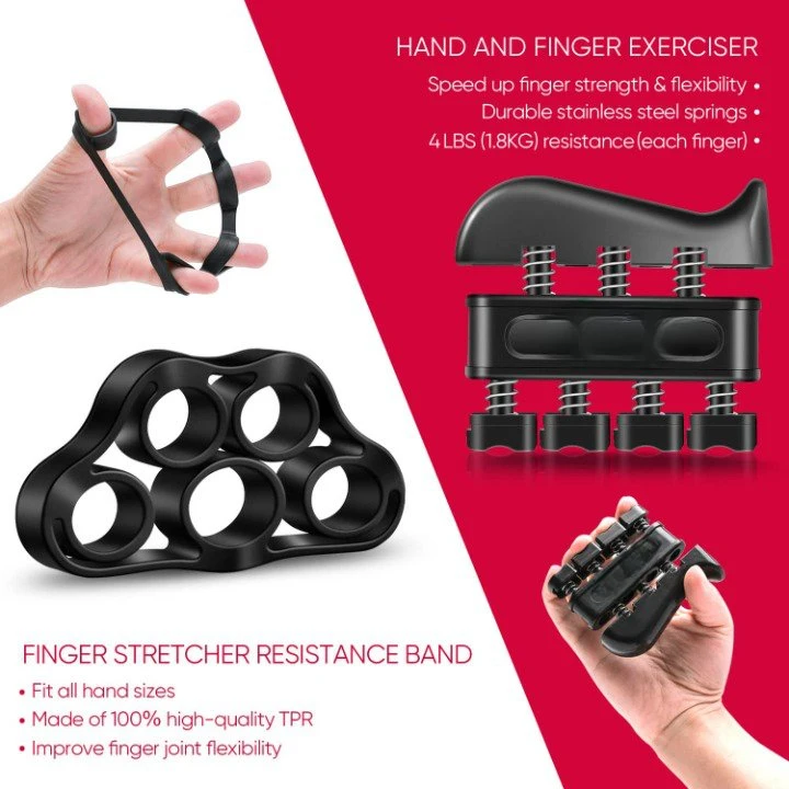 Amazon Hosales Strengthener Workout Kit Forearm Grip Adjustable Resistance Hand Gripper Finger Exerciser Finger Strecher Hand Grip