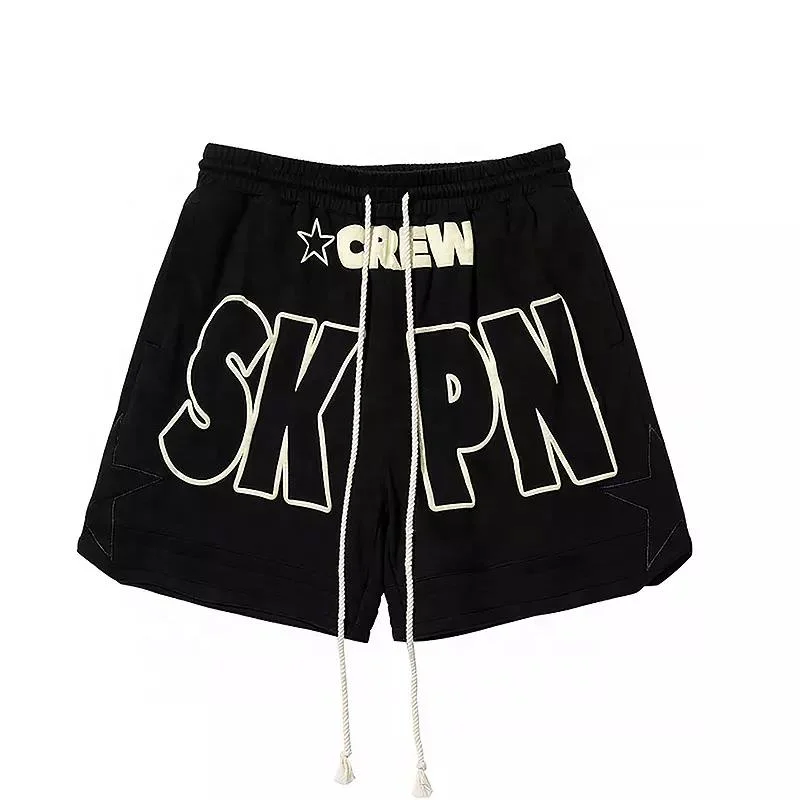 Custom Logo Streetwear 100% Coton Sweat Shorts Pantalons Jogger Graphique French Terry 3D Puff Impression Shorts en Maille Shorts de Sport pour Hommes