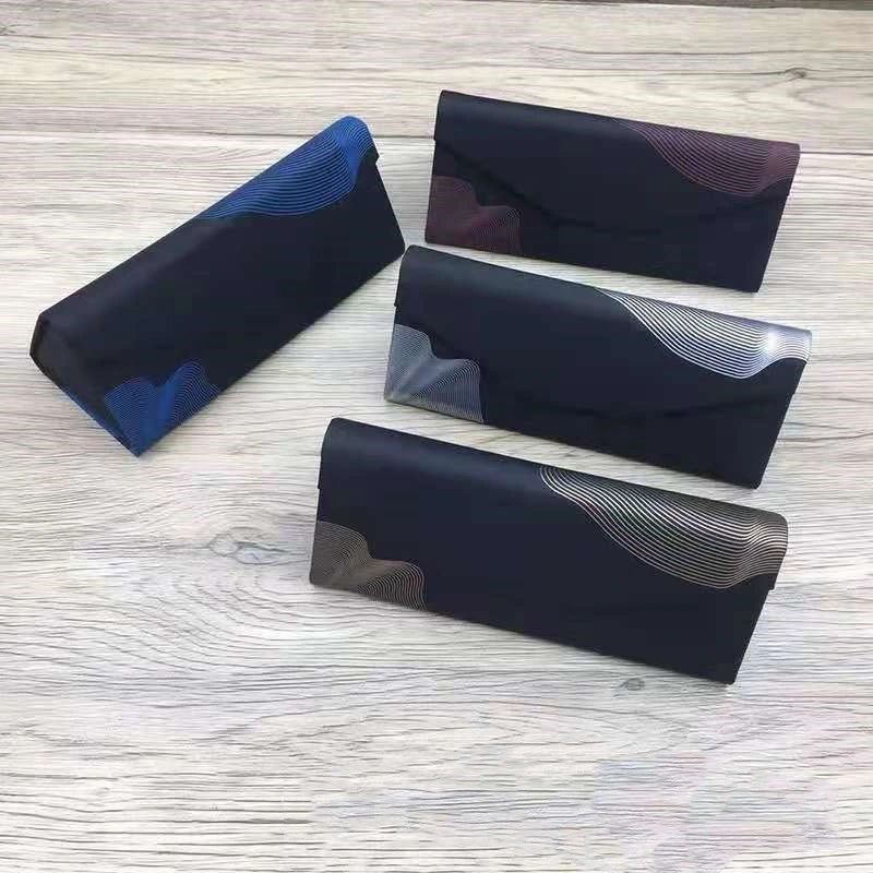 PU Leather Portable Triangle Folding Eyeglasses Case