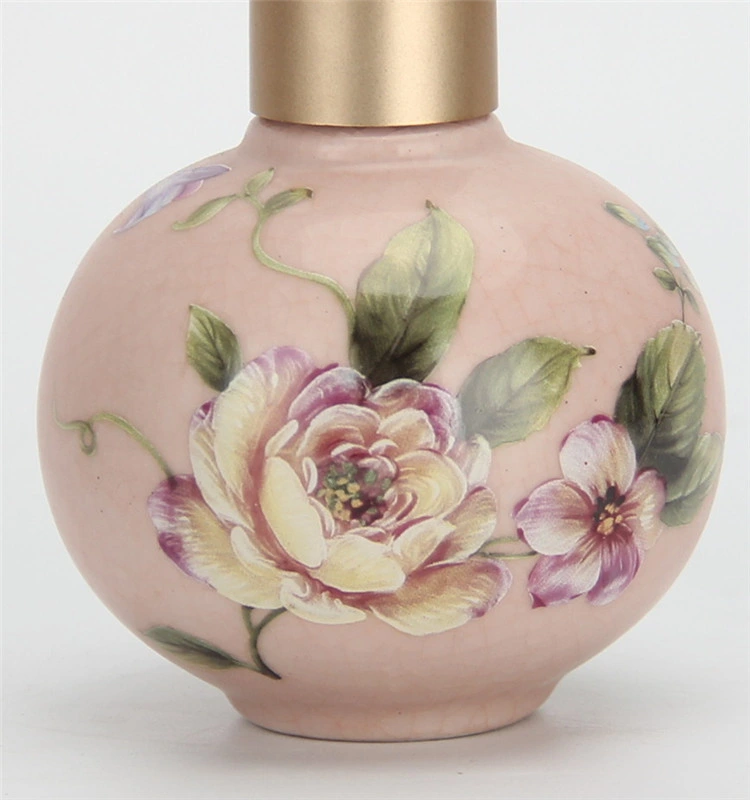 Br007 Fancy Ceramic Pink Lotion pot à biberon porcelaine main Bouteille de désinfectant Accessoires modernes salle de bains