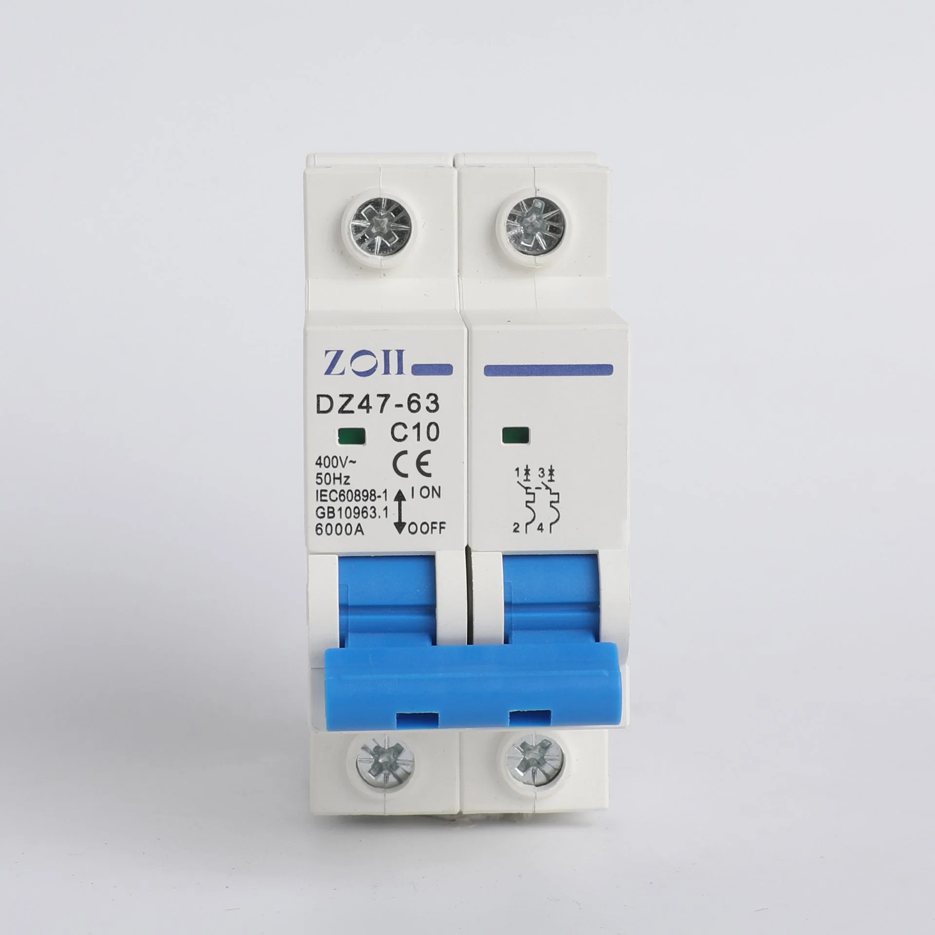 Interruptor circuito eléctrico AC 10 AMP 1pole 6-63A Mini Solar Disyuntor de corriente PV MCB 550V 800V