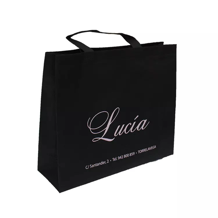 Wholesale/Supplier Round Corner Custom Logo Printed Lululemon Style Shopping Tote Bag Laminated Non Woven Bag with Plastic Button