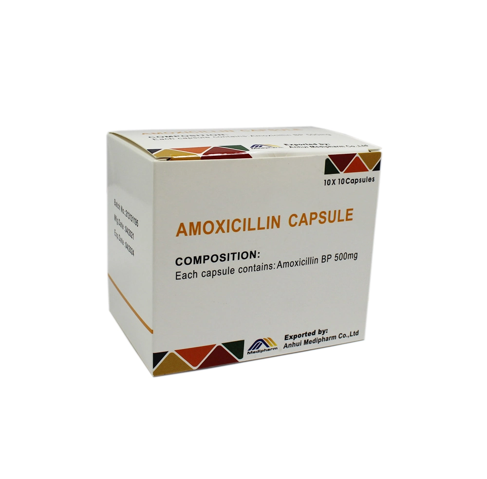 Amoxicilline Capsules 500mg 10'sx10/Box GMP