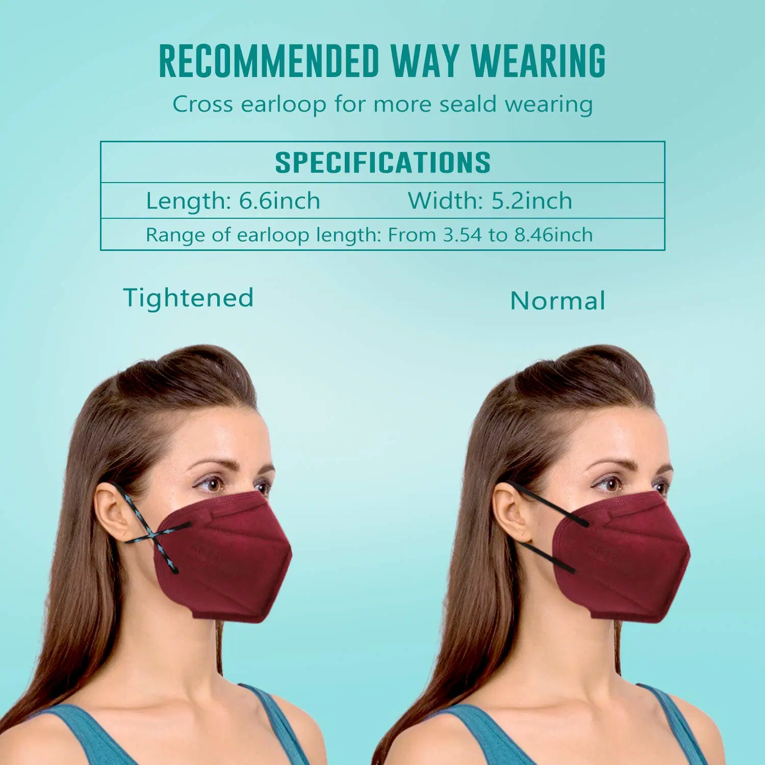 5-Layer Disposable KN95 Face Masks Wide Elastic Ear Loops Safety Face Mask