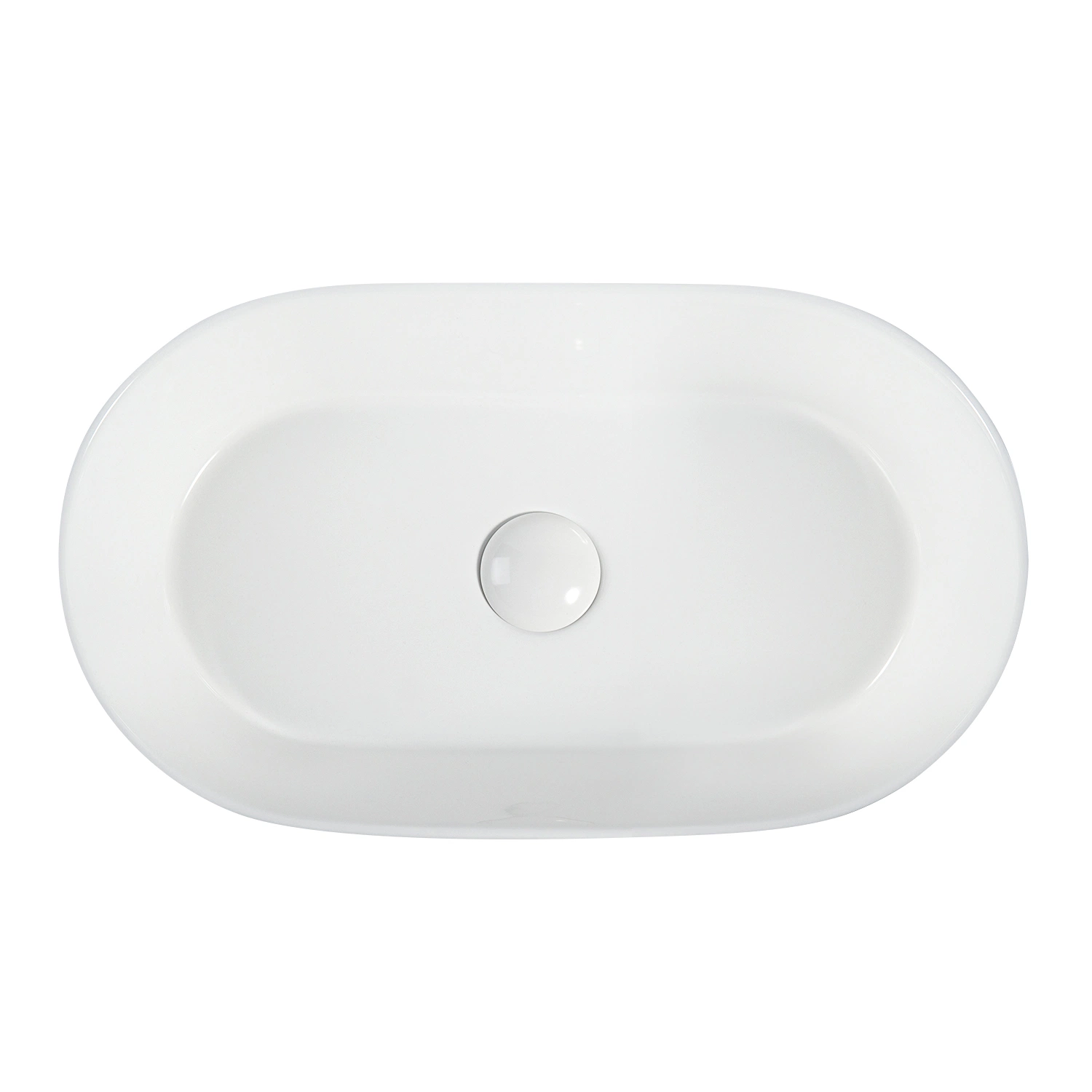 Bathroom Glassy White Vitreous China Sanitary Ware Lavatory Oval Shape Vanity Countertop Washing Vessel Furniture