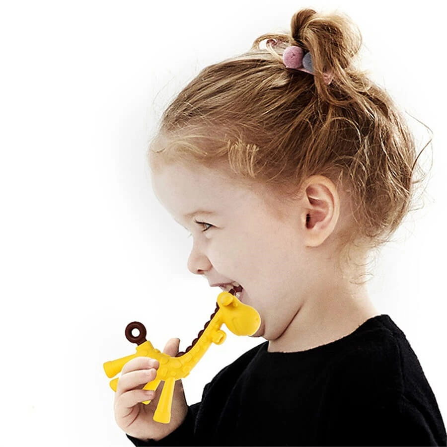 Funny Soft Animal Shape Infant Soothing Baby Chewing Silicone Giraffe Teether