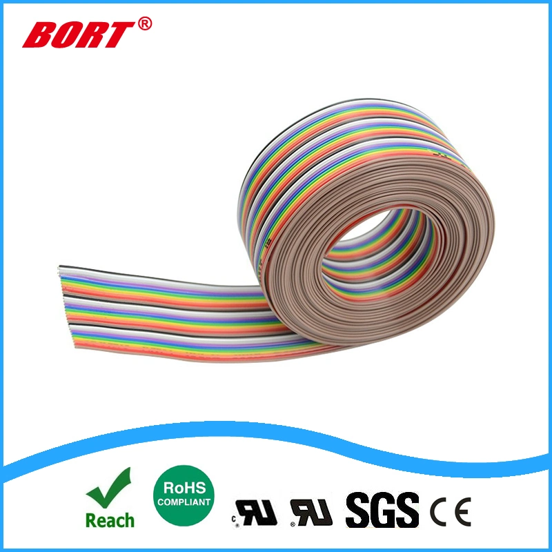 UL2468 UL 10pin Computer Wire Rainbow Color Flat Ribbon Cable IDC Wire Cable