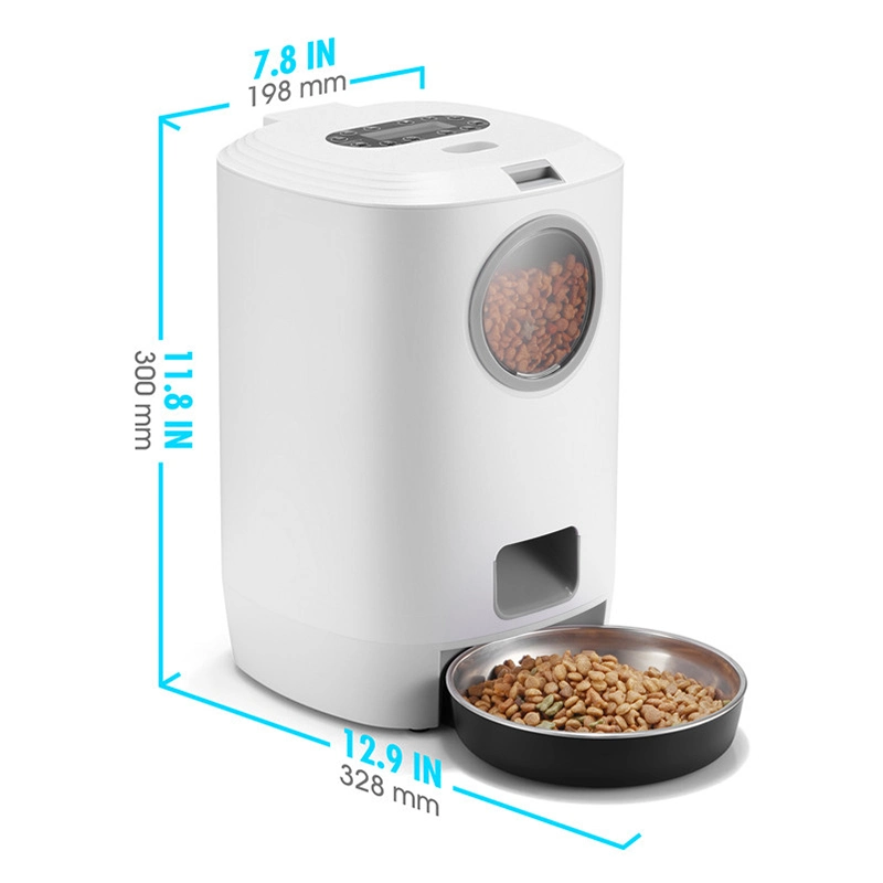 White ABS Programmable Pet Cats Dogs Automatic Pet Feeder