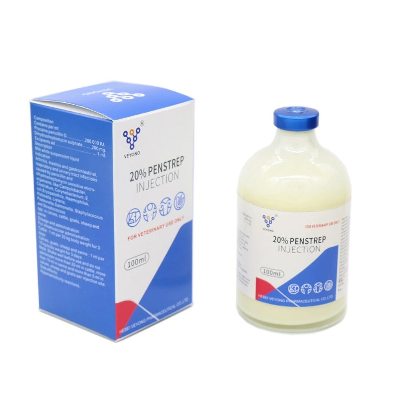 Pharmaceutical Veterinary Medicine Procaine Penicillin Injection 20: 20/20: 25 Penstrep Injection Suspension White Liquid