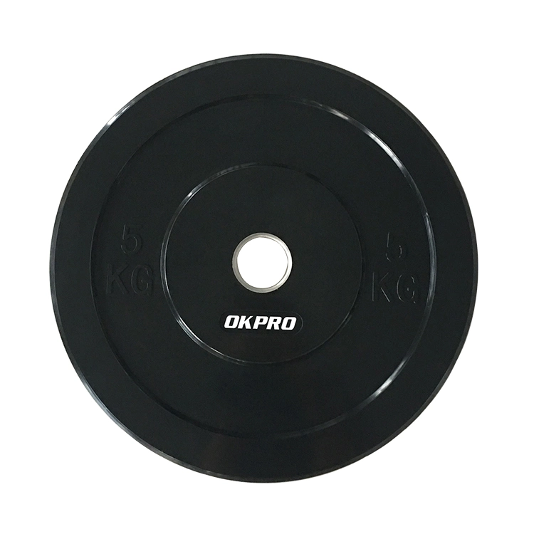 Mayorista/Proveedor Fuerza Equipo de fitness competencia Standard Bumper Plate Gym Negro Placa de peso de goma