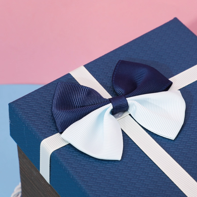 Luxury Ribbon Gift Packaging Paper Cardboard Box with Rope Handle