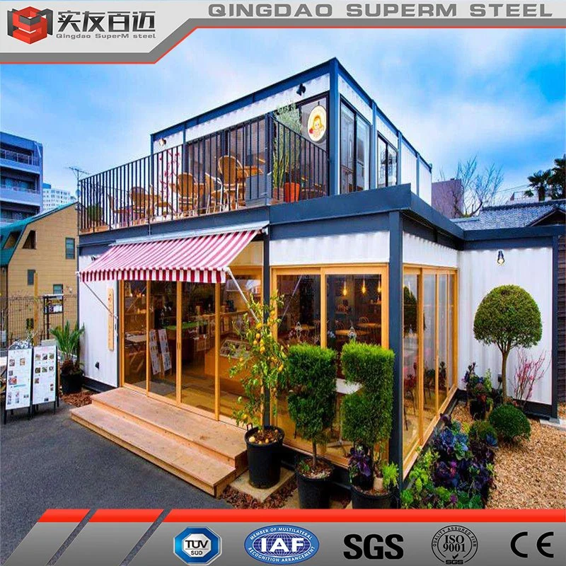 China Direct Price Light Steel Prefab Shipping Container House for Bar Restaurant Retail Store