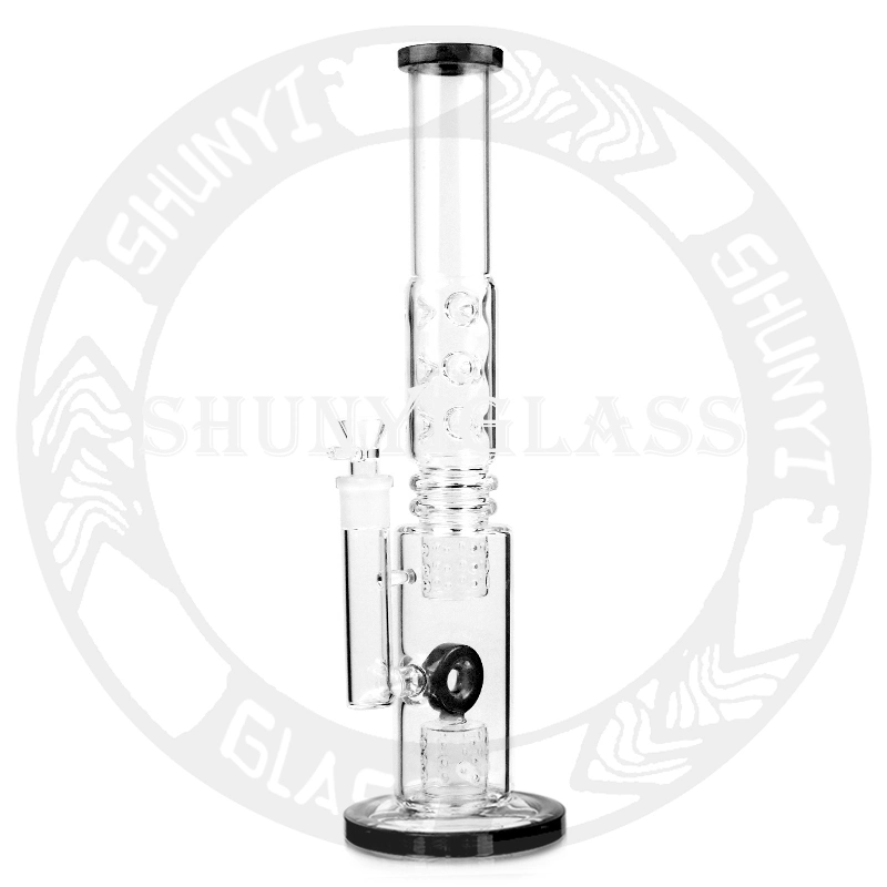 High Donut PERC base droite verre fumée tuyau Hookah