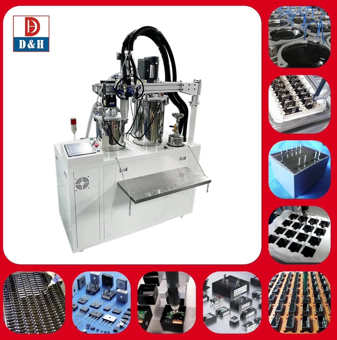 PCBA Electronics Encapsulation High Precision Long Lifespan Dynamic Mixing Two Parts Glue Dispensing Machine