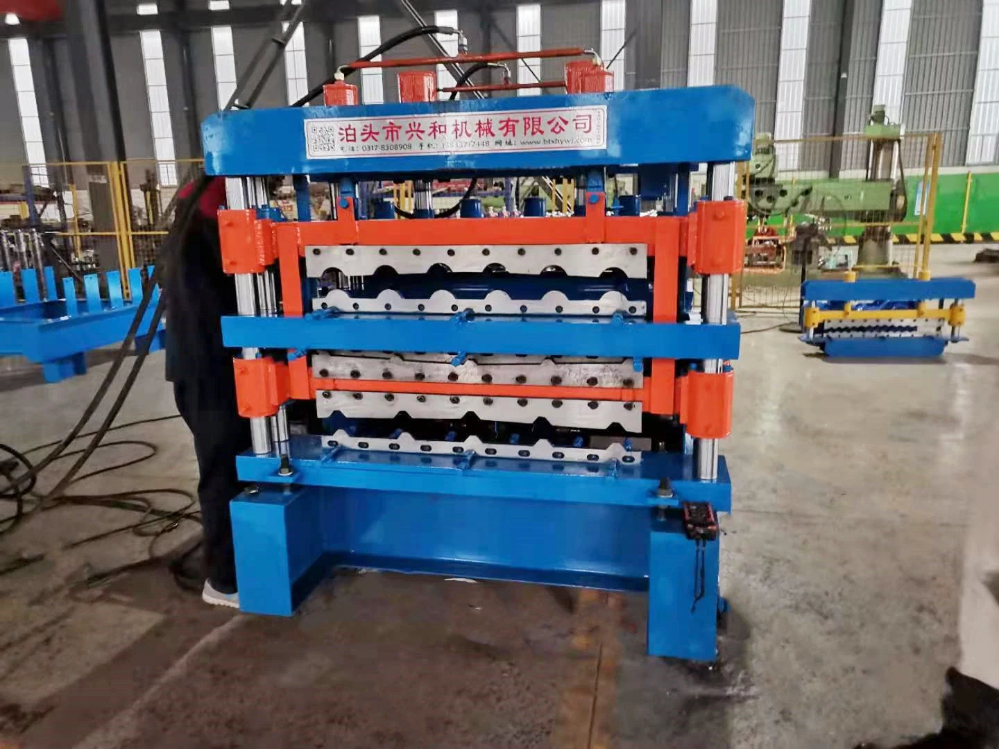 Roll Forming Ibr Corrugated Glazed Tile Three Layer Roofing Sheet Making Machine Tr5 Sheet Making Machine for Roofing Trapezoidal Aluminum Machine