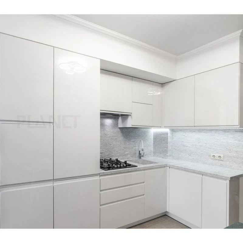 New Style White Contemporary Kitchen Unit Small Unit Laminated Plywood Kitchen Cabinet Furniture