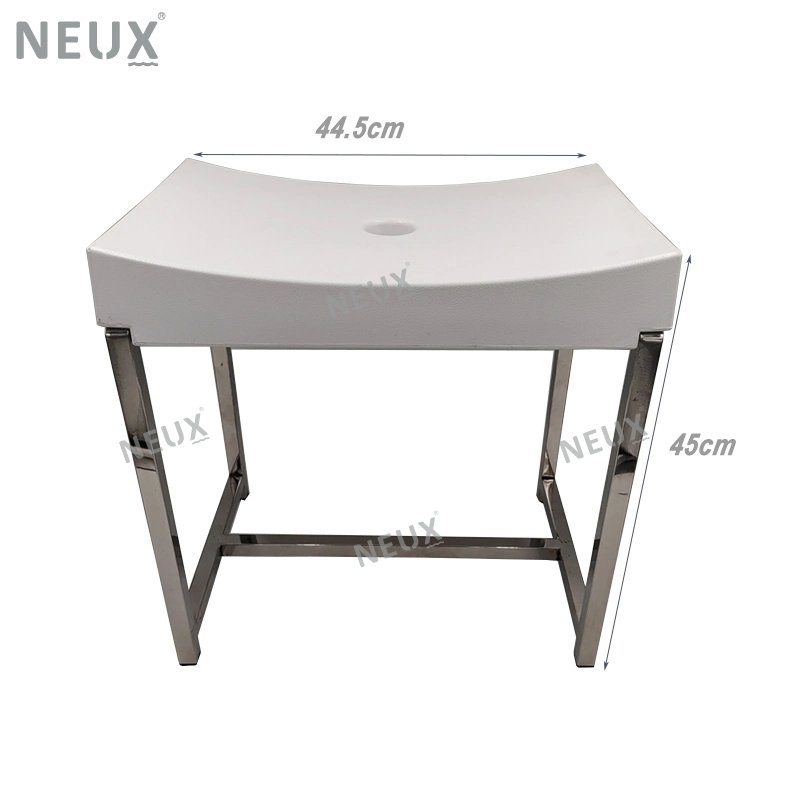 Salle de bains de qualité First-Class tabouret siège avec le support en acier inoxydable pour salle de douche