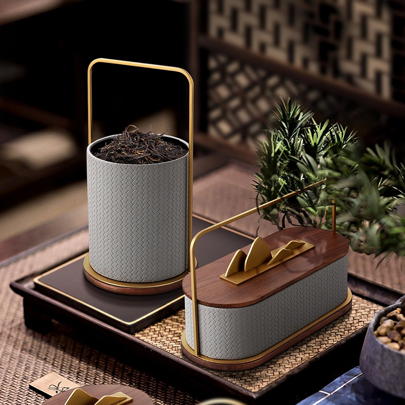 Chinese Tea Canister Creative Micro Landscape Restaurant Ornament Vintage Storage Wooden Boxes