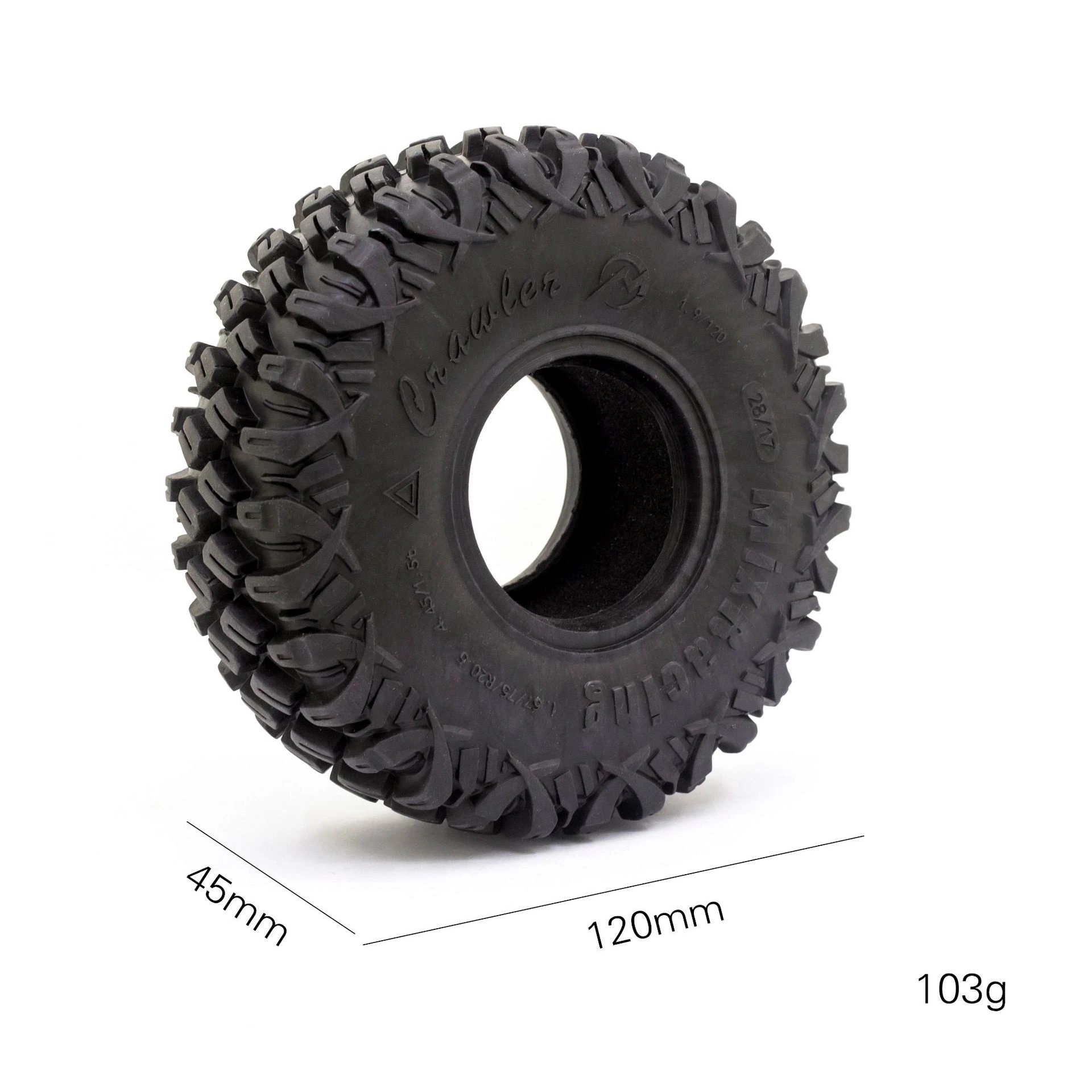 PNEUS de borracha RC Car 2.2 DE 4 PEÇAS para pneus de rodas de 130 * 50 mm para 1/10 RC Subida de pedras Axial Scx10 Rr10 Wraith