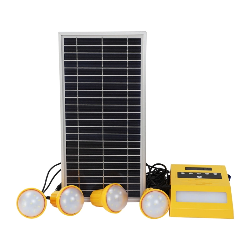 Convenient Handle Solar Home Lighting Kits for 4 Rooms Simultaneously