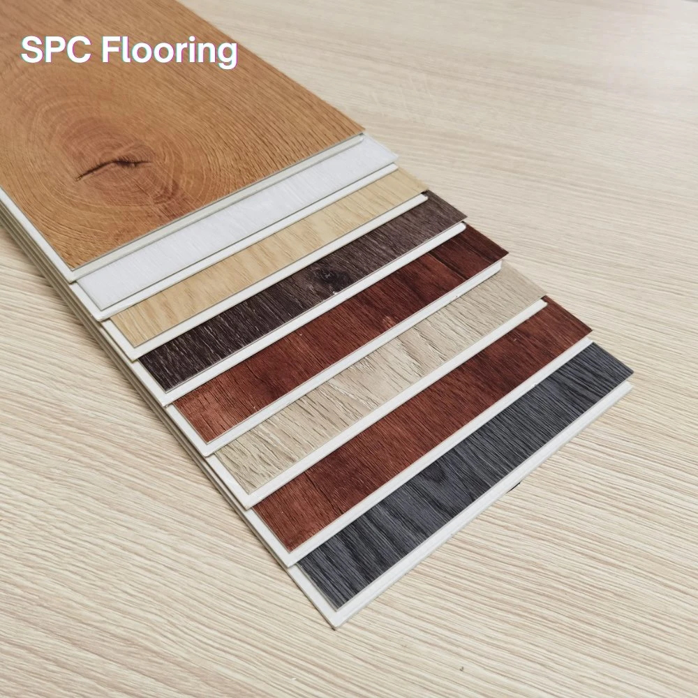 4mm/5mm/6mm/7mm/8mm Waterproof PVC Plastic Click Lock Wood Grain Spc Vinyl Flooring Plank