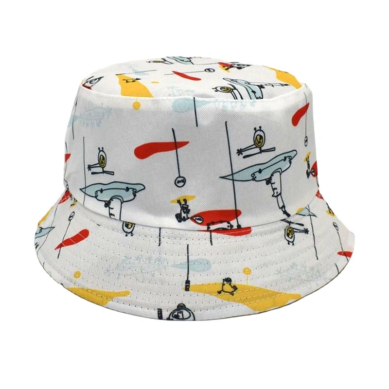 Custom Summer Colorful Printing Sea Animal Reversible Cotton Reversible Bucket Hat Wholesale/Supplier Hats Caps