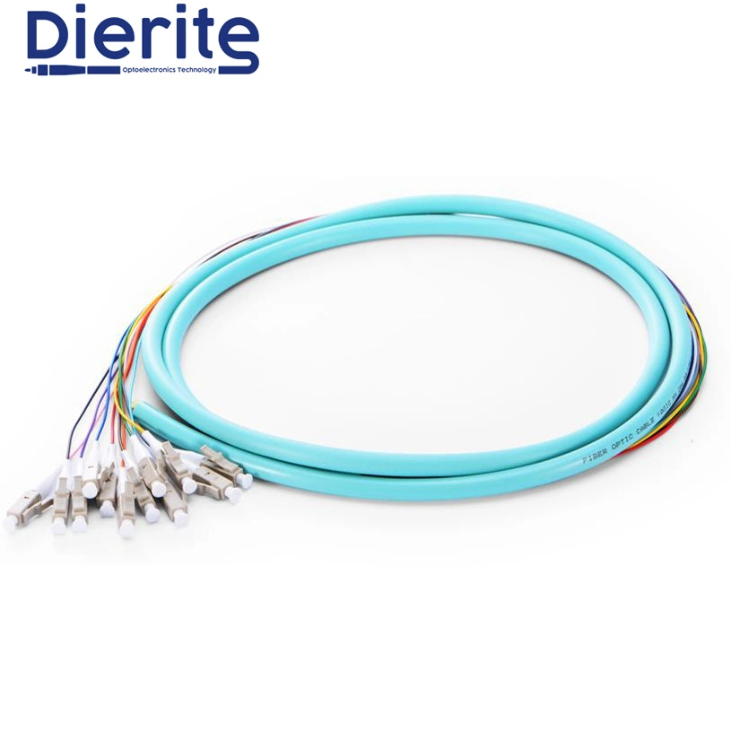 1m, 3m, 5m, 15m, 25m, 30m or Customer Specified LC APC Upc 12 Core Single Mode Patch Cord Pigtail for Cloud Storage Networks, ATM, Sonet and Wdm