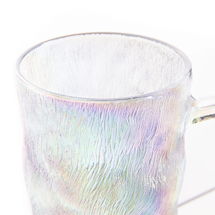 300ml Glacier Series Color Glass Mugs with Handle Water Milk Coffee Glass Cup