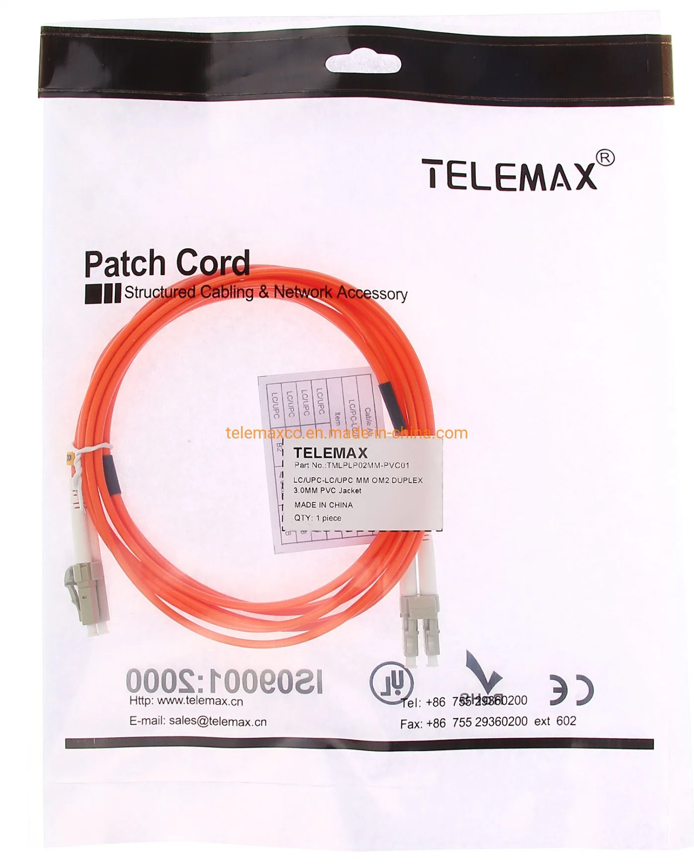 Fiber Patch Cord LC/Upc - LC/Upc Om2 Duplex 2*3.0mm 1/2/3...Meters