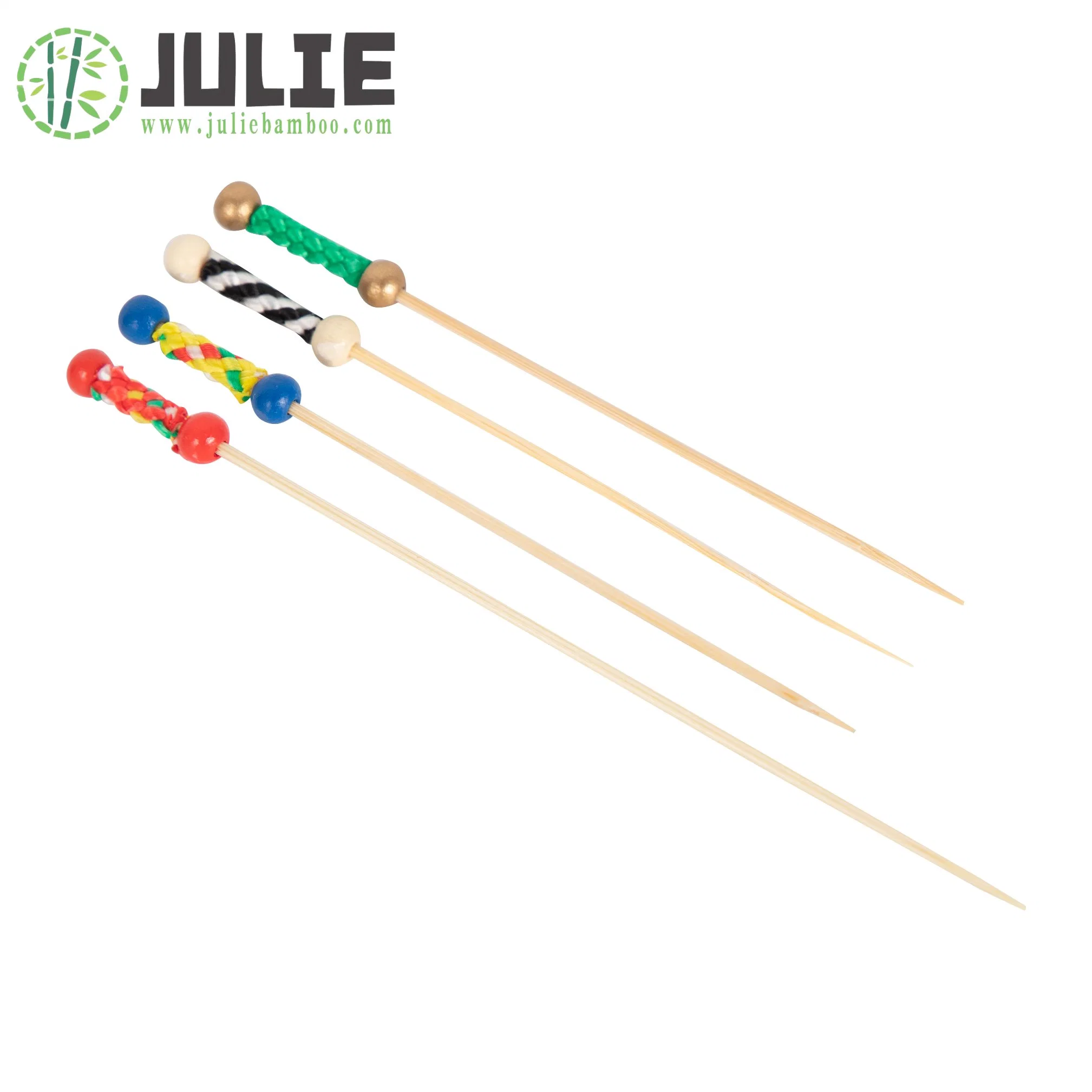 Food-Contacting Grade Hygienic Natural Bamboo Bead Skewer Cocktail Skewer Bamboo Skewers