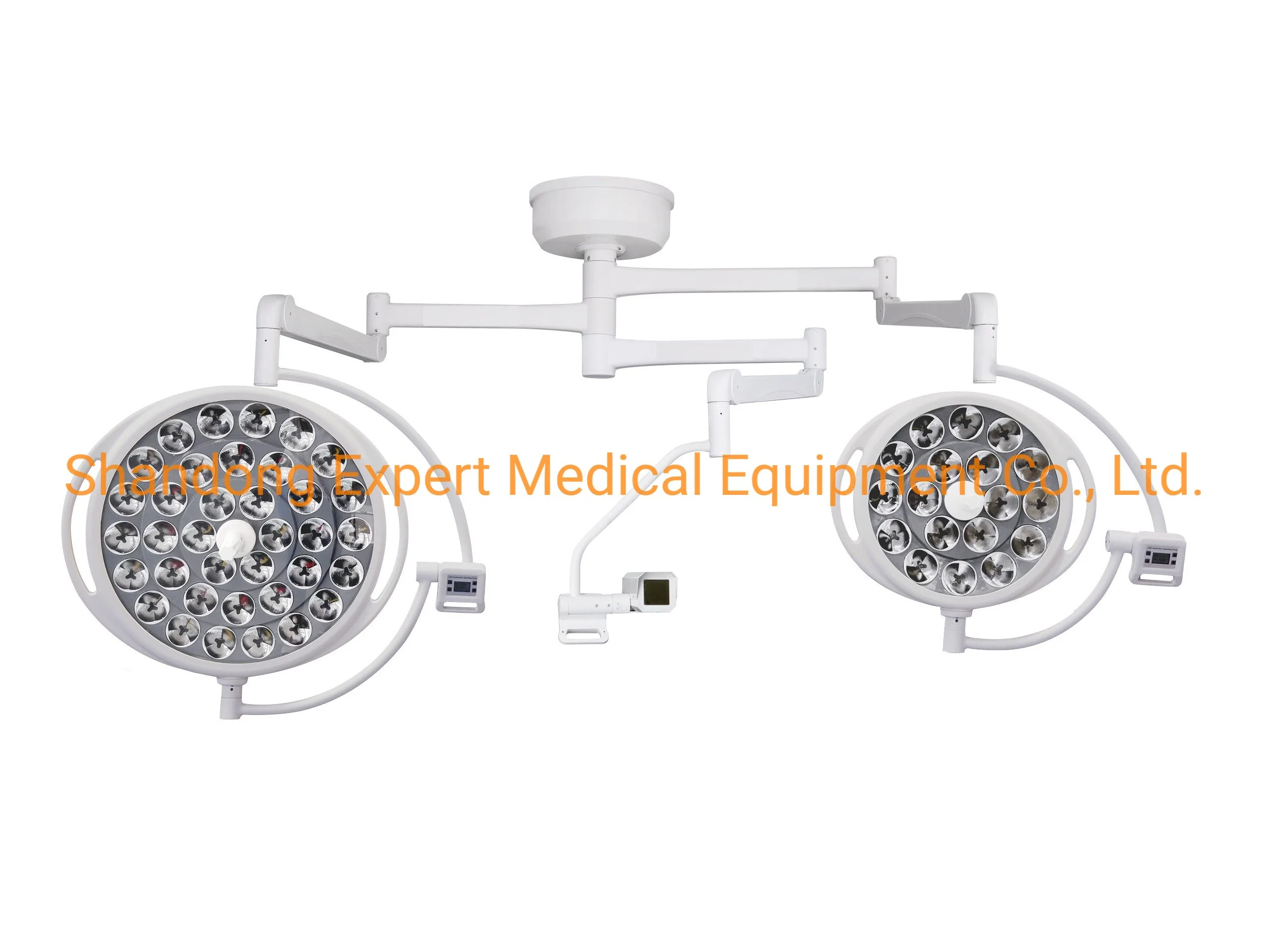 Medical Double Dome Ceiling Mounted Surgical Shadowless LED Operating Light with Camera