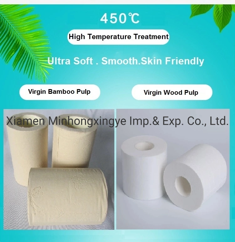 New Product Natural Bamboo Color Toilet Paper Roll Tissue