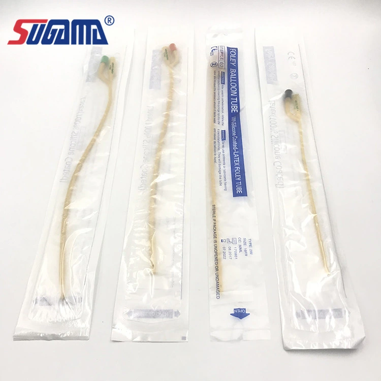 Disposable Latex Foley Catheter CE ISO Single Use Two Way 3-10 Cc Balloon