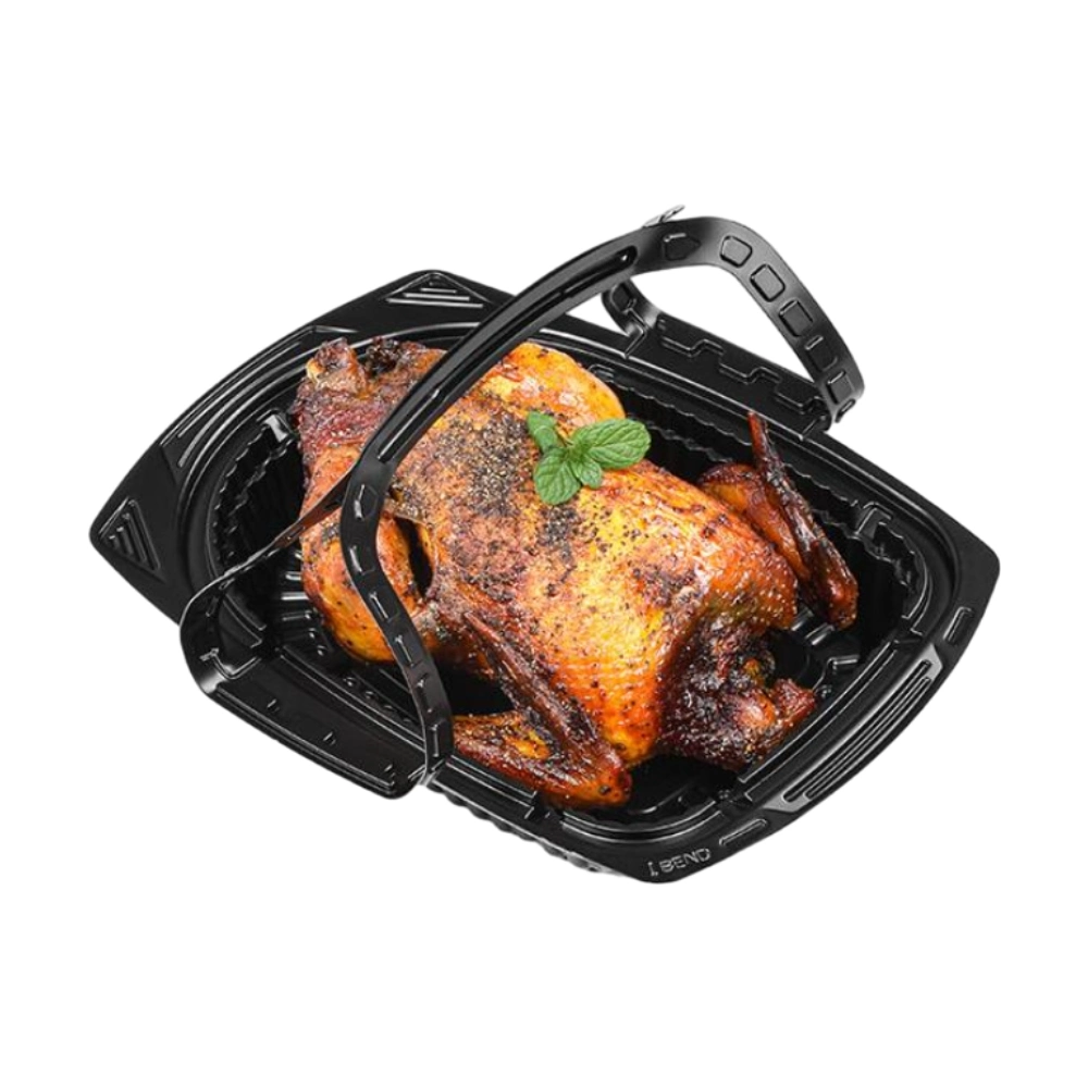 Caja de pollo asado desechable de plástico Takeaway