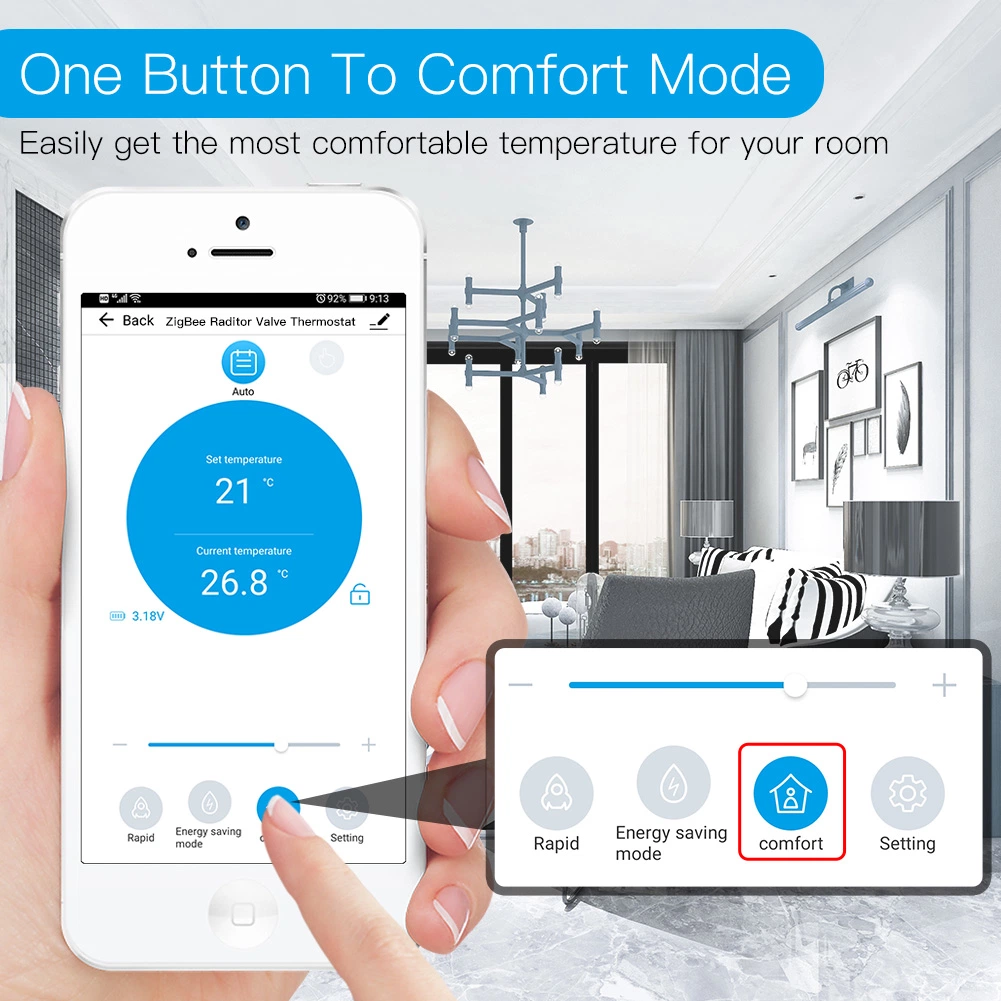 Tuya Zigbee Trv Thermostatic Heating Radiator Valve Head Controller Actuator Smart Thermostat with 1PC Zigbee Hub APP Remote Control Alexa Acho Google Home