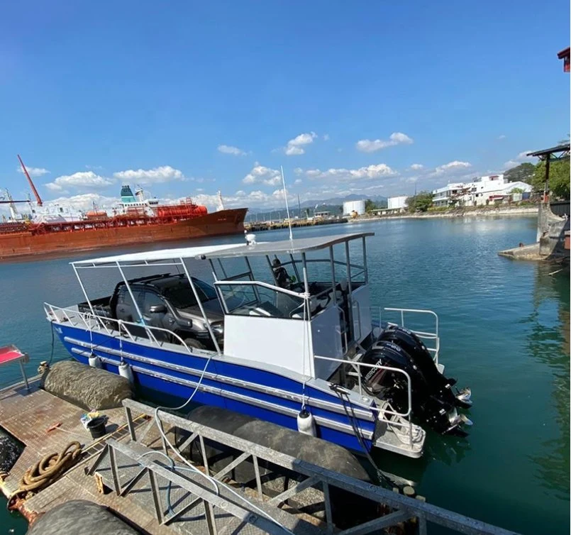 10m multiuso con motor de exterior y aluminio de capacidad 6ton Desembarco de embarcaciones para transporte de carga y pasajeros