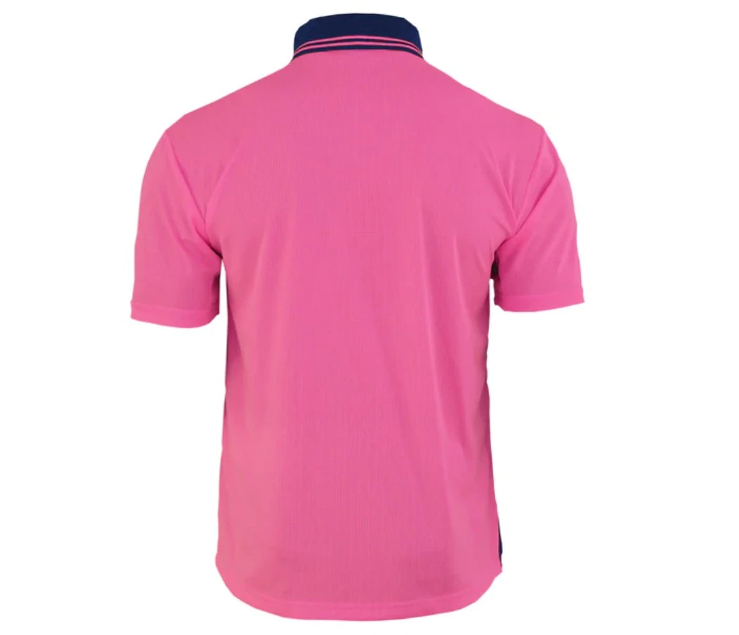 Hi Vis Two Tone Traditional Polo Short Sleeve Shirts with Chest Pocket Button Closure Workwear