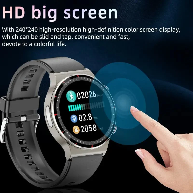 GPS Round Amoled Screen Full Touch Smart Watch G08 Medical Grade Health Monitoring Blood Oxygen Smartwatch for Ios Android