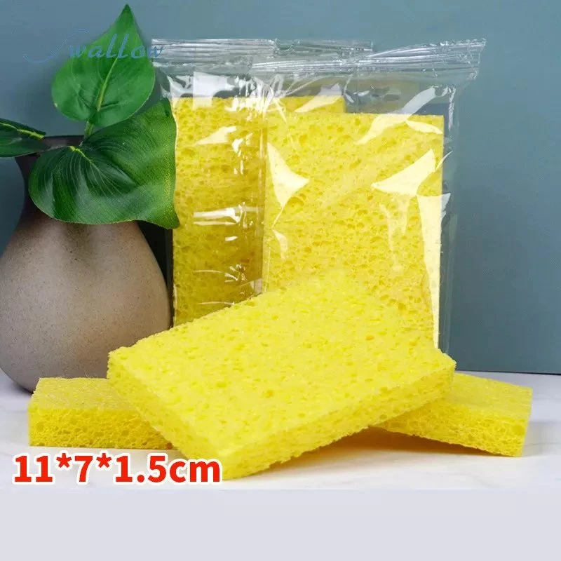 Wooden Pulp Cotton Sponge for Cleaning Kitchen Dishes Sponge Block for Household Dishes and Pans