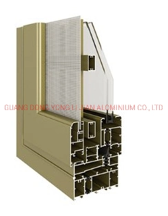 Aluminum Casement Window Heat Insulation and Window Screening in 1 Composition