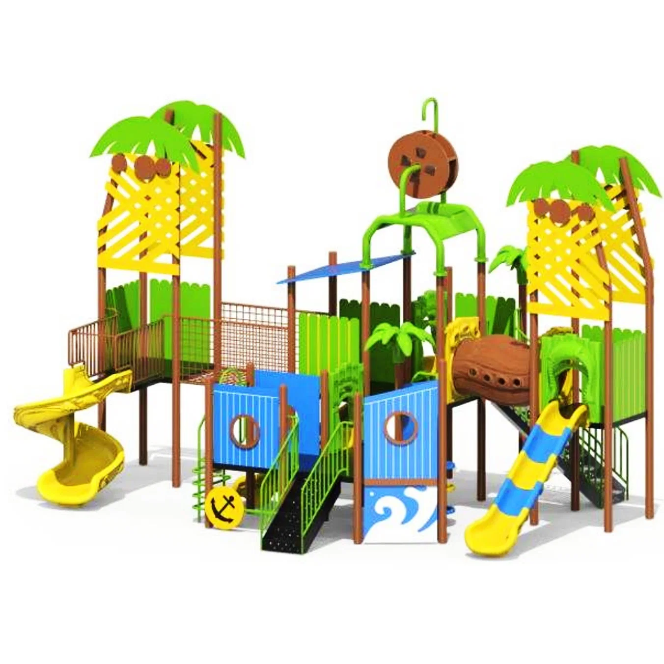 Adult Water Park Equipment Fiberglass Slide Children's Playground Pirate Ship