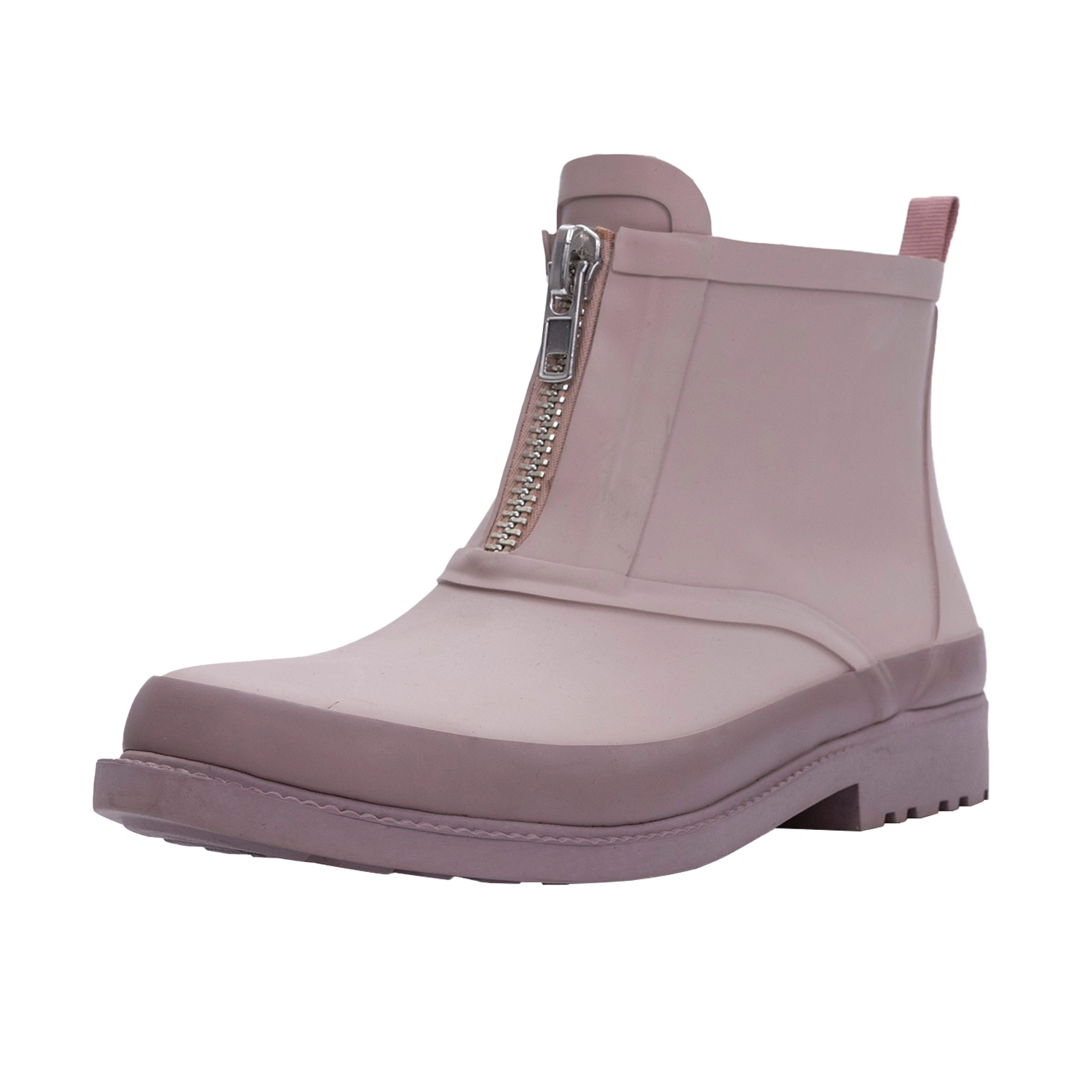 Une couleur avec la chaussure de pluie imperméable Zipper Fashion Lady