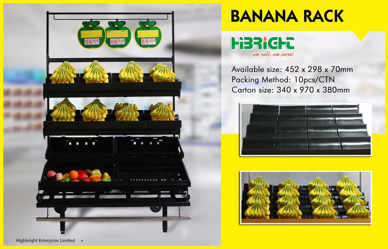 Supermarket Store Fruit Banana Display Shelf