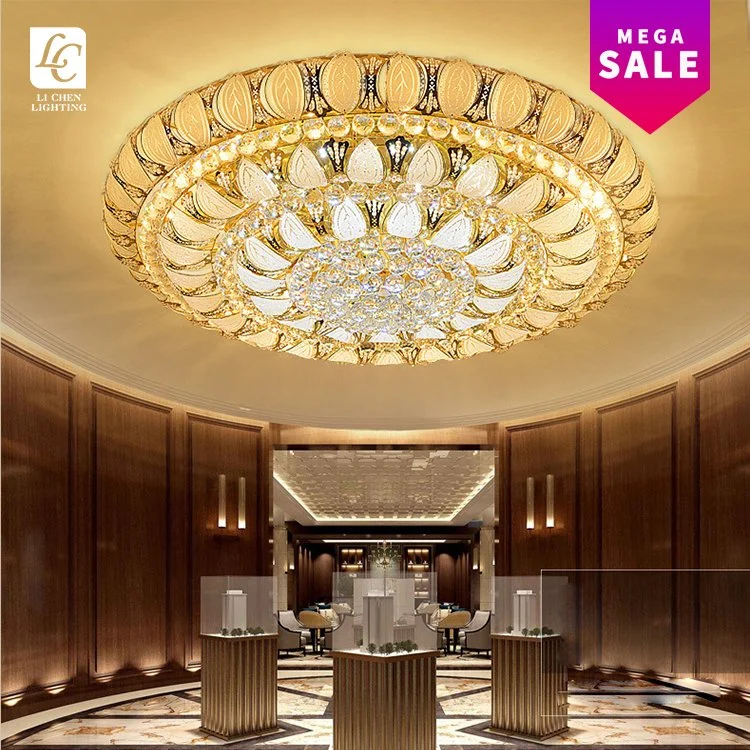 Iluminación de estilo moderno Salón decorativo comedor Cristal de vidrio Lámpara LED de techo