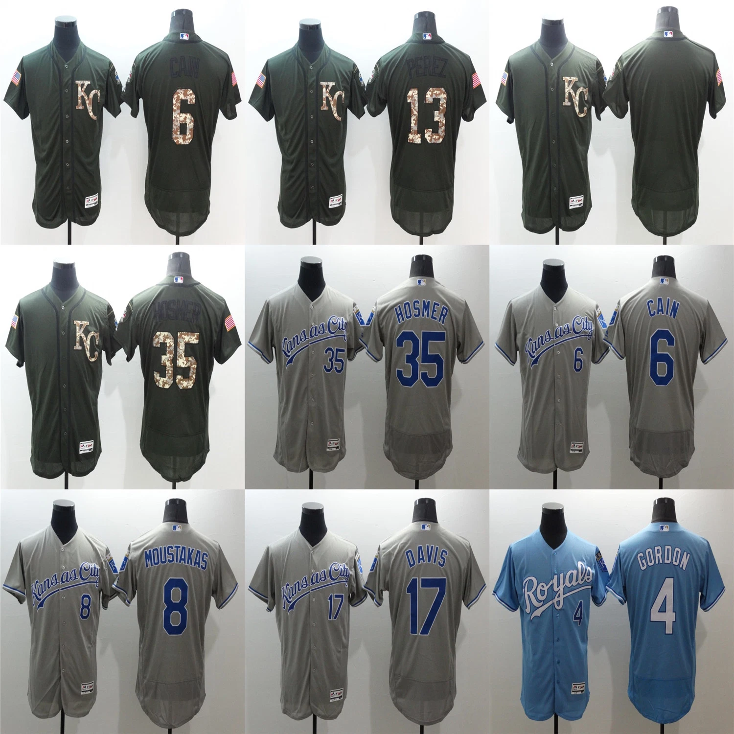 Wholesale/Supplier Kansas City Royals Baseball Jerseys Custom M-L-B Shirts Clothes Sports Wear Apparel